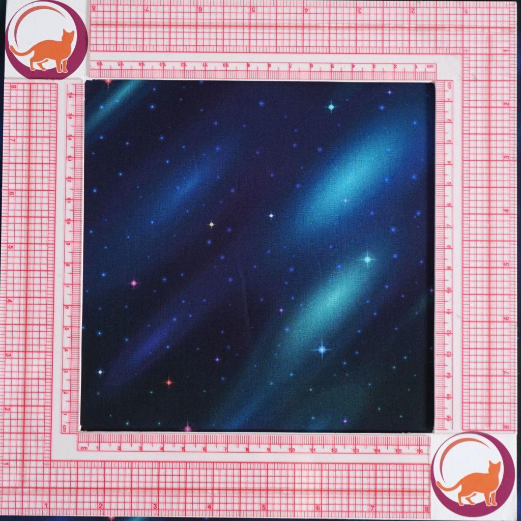 Baumwollstoff Motivdruck Weltall Galaxy blau